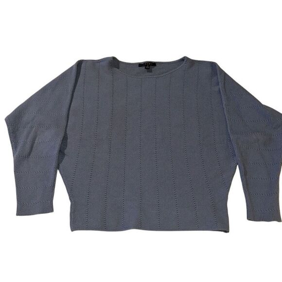 Cyrus Dusty Blue Batwing Dolman Sleeve Textured Knit Sweater Ladies Small - Picture 1 of 8